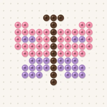 Petit modèle de perles à repasser mini papillon, 15 × 15 perles