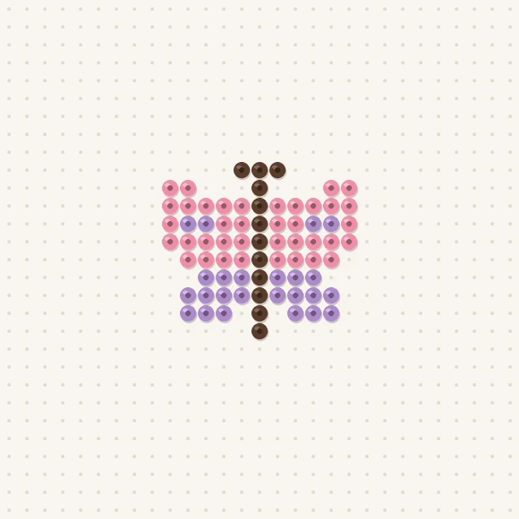 Modèle de perles à repasser mini papillon sur une plaque de 29 × 29