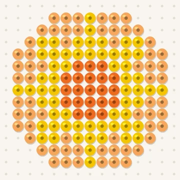 Petit modèle de perles à repasser mini rosace soleil, 15 × 15 perles