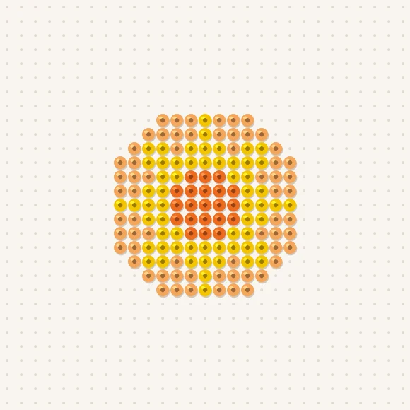 Modèle de perles à repasser mini rosace soleil sur une plaque de 29 × 29