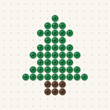 Petit modèle de perles à repasser mini sapin facile, 15 × 15 perles