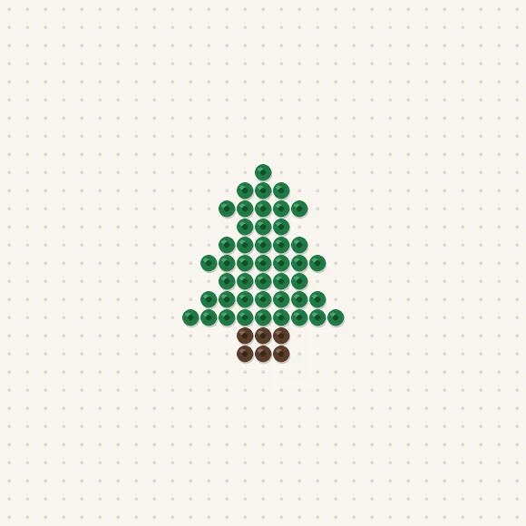 Modèle de perles à repasser mini sapin facile sur une plaque de 29 × 29