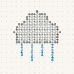 Modèle perle à repasser nuage et pluie
