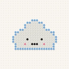 Modèle perle à repasser nuage kawaii