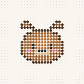 Modèle perle à repasser ours kawaii
