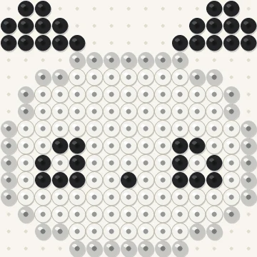 Petit modèle de perles à repasser panda kawaii, 15 × 15 perles
