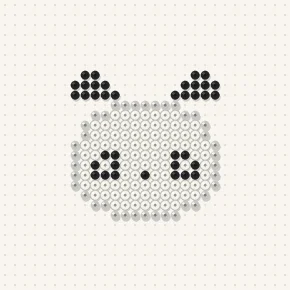 Modèle perle à repasser panda kawaii