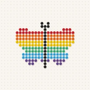 Modèle perle à repasser papillon arc-en-ciel