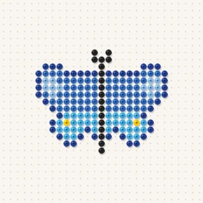 Modèle perle à repasser papillon bleu