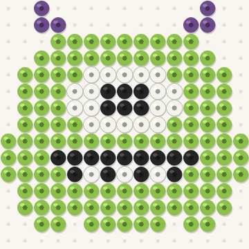 Petit modèle de perles à repasser petit monstre vert, 15 × 15 perles