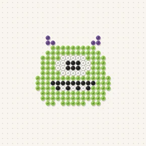 Modèle perle à repasser petit monstre vert