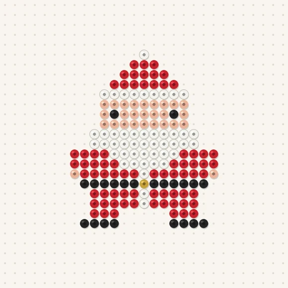 Modèle de perles à repasser petit père noël sur une plaque de 29 × 29