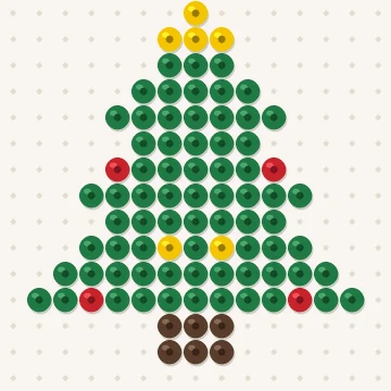 Petit modèle de perles à repasser petit sapin de noël, 15 × 15 perles