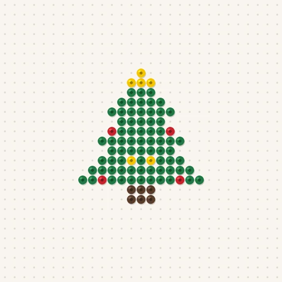 Modèle de perles à repasser petit sapin de noël sur une plaque de 29 × 29