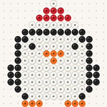 Petit modèle de perles à repasser pingouin à bonnet, 15 × 15 perles