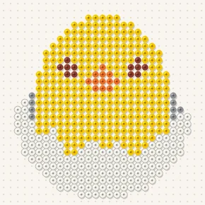 Modèle perle à repasser poussin qui éclot