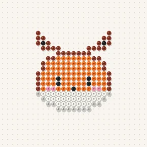 Modèle perle à repasser renard kawaii