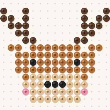 Petit modèle de perles à repasser renne de noël, 15 × 15 perles