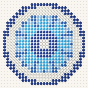 Modèle perle à repasser rosace bleue