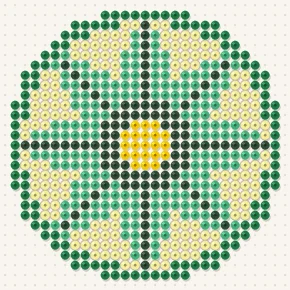 Modèle perle à repasser rosace feuilles