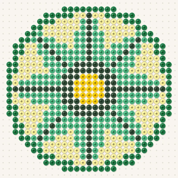Modèle de perles à repasser rosace feuilles sur une plaque de 29 × 29