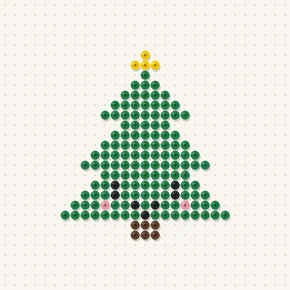 Modèle perle à repasser sapin kawaii