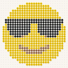 Modèle perle à repasser smiley à lunettes de soleil