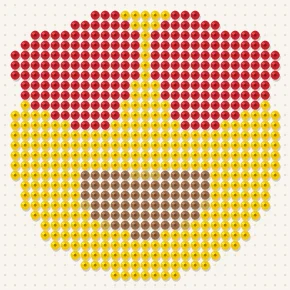 Modèle perle à repasser smiley aux yeux en cœur