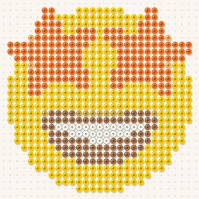 Modèle perle à repasser smiley aux yeux étoilés