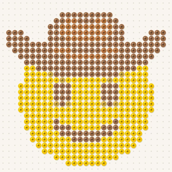 Modèle de perles à repasser smiley cow-boy sur une plaque de 29 × 29