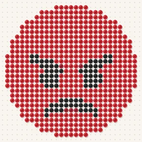 Modèle perle à repasser smiley en colère