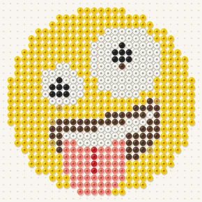 Modèle perle à repasser smiley fou