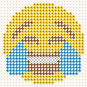 Modèle perle à repasser smiley pleure de rire