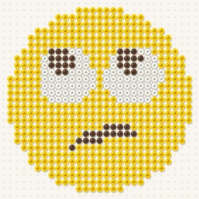 Modèle perle à repasser smiley qui lève les yeux au ciel