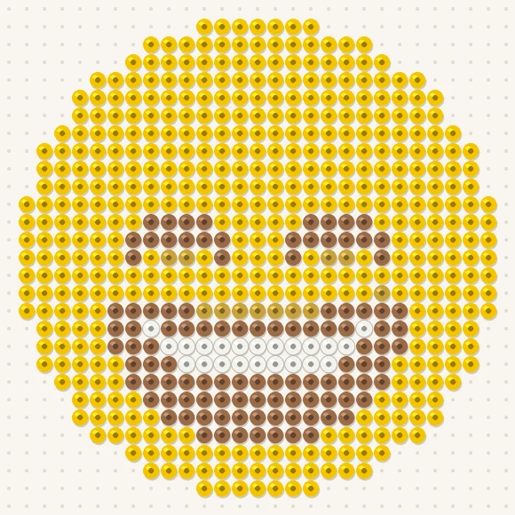 Modèle de perles à repasser smiley qui rit sur une plaque de 29 × 29