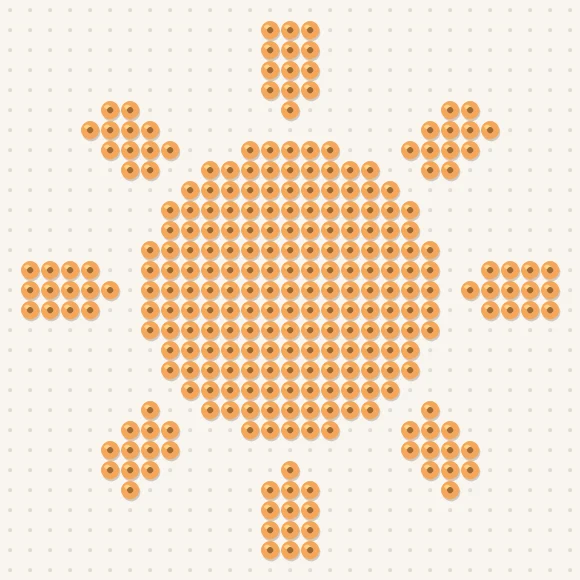 Modèle de perles à repasser soleil sur une plaque de 29 × 29