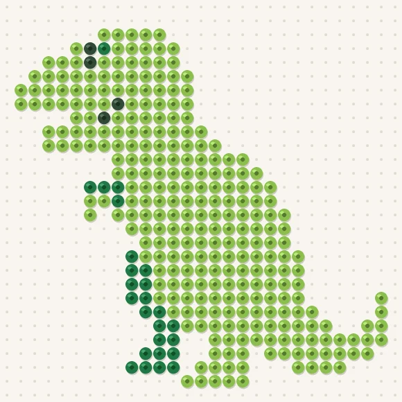 Modèle de perles à repasser t-rex sur une plaque de 29 × 29