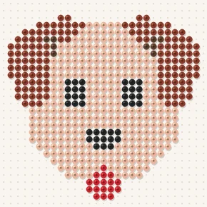 Modèle perle à repasser tête de chien