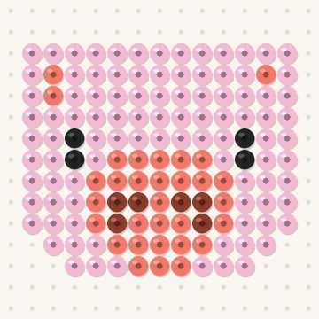 Petit modèle de perles à repasser tête de cochon, 15 × 15 perles