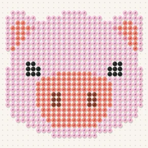 Modèle perle à repasser tête de cochon