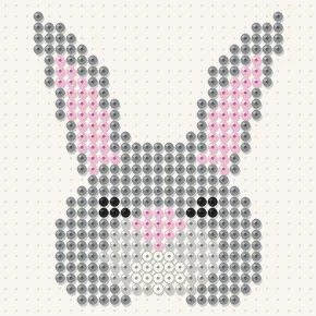 Modèle perle à repasser tête de lapin