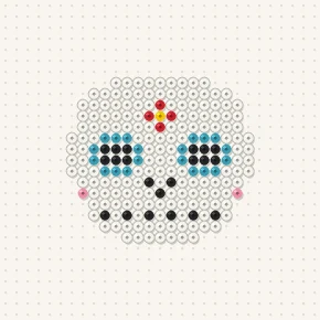 Modèle perle à repasser tête de mort mexicaine