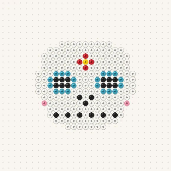 Modèle de perles à repasser tête de mort mexicaine sur une plaque de 29 × 29