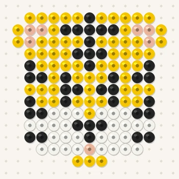 Petit modèle de perles à repasser tête de tigre, 15 × 15 perles