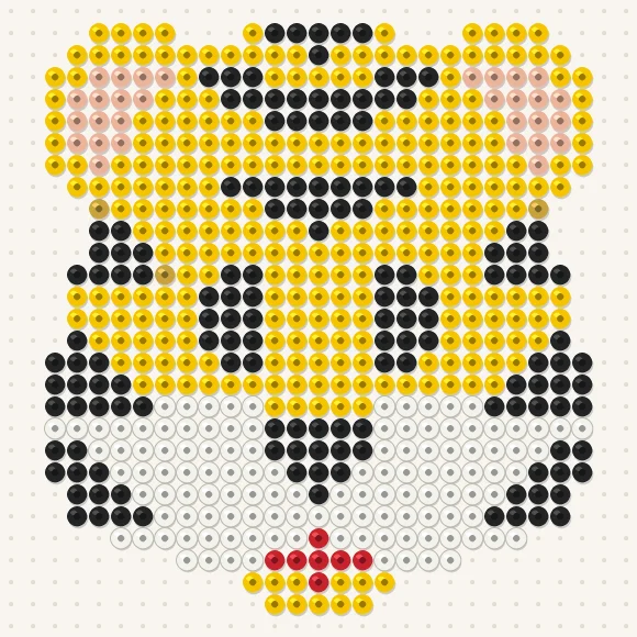 Modèle de perles à repasser tête de tigre sur une plaque de 29 × 29