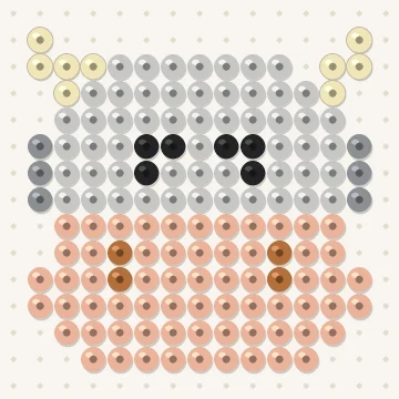 Petit modèle de perles à repasser tête de vache, 15 × 15 perles