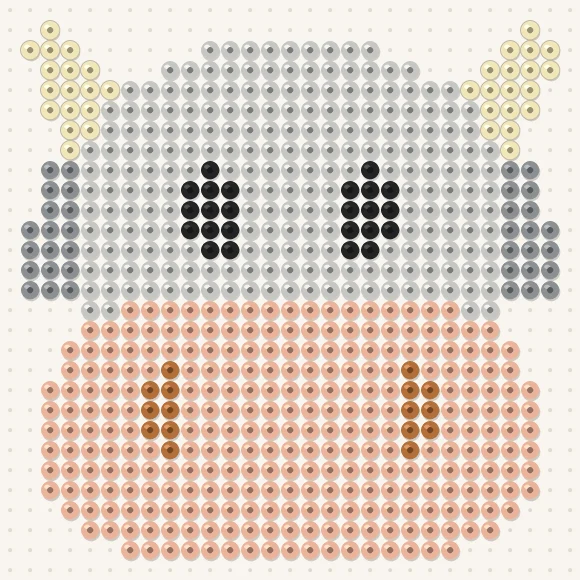 Modèle de perles à repasser tête de vache sur une plaque de 29 × 29