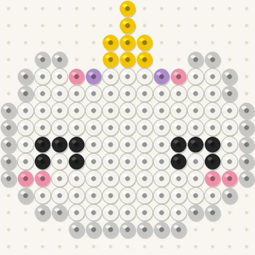 Petit modèle de perles à repasser visage de licorne, 15 × 15 perles