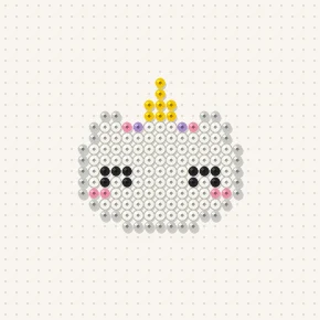 Modèle perle à repasser visage de licorne