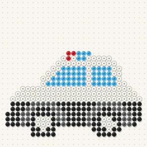 Modèle perle à repasser voiture de police